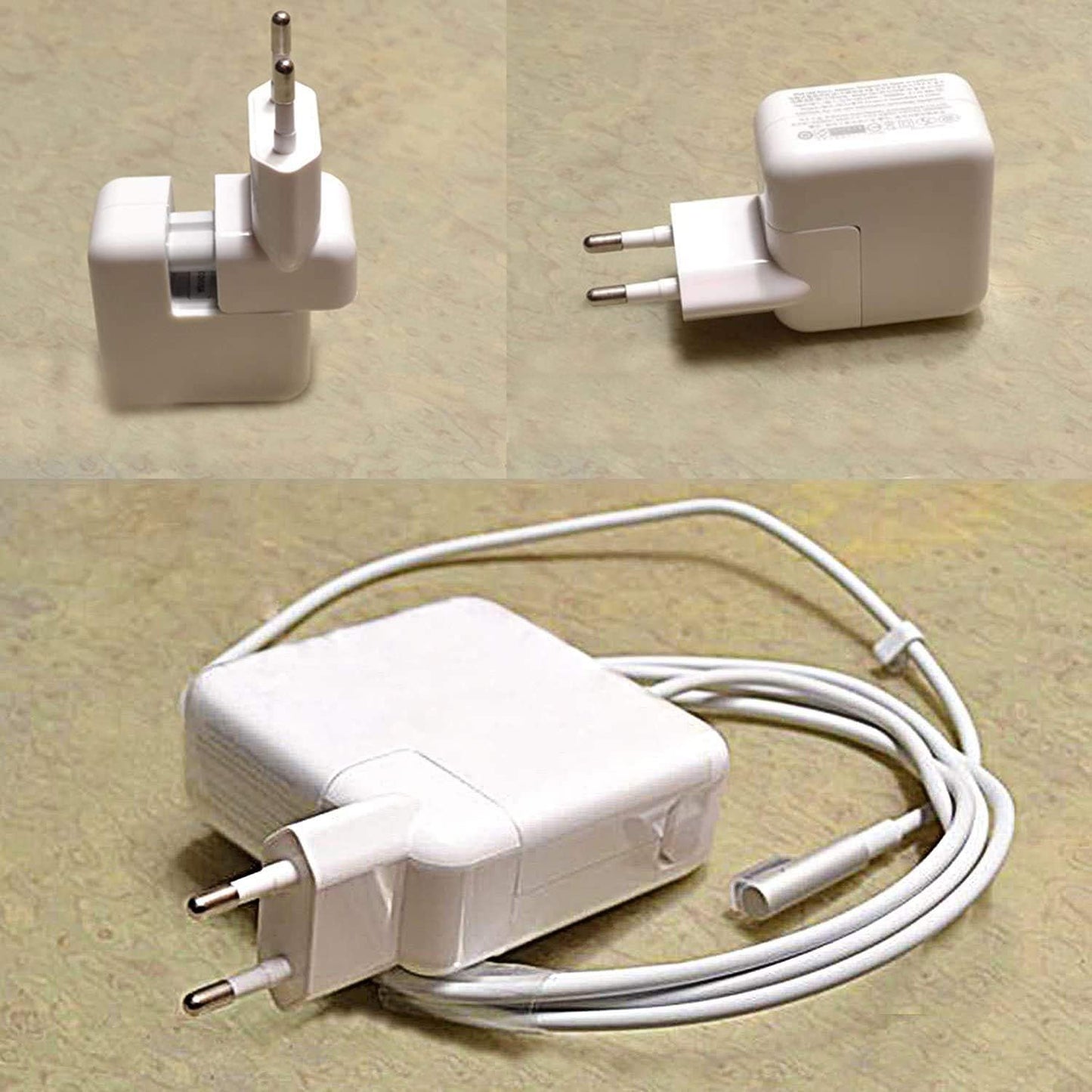 Reyaer Adaptador CA, plugue europeu, conversor, adaptador de carregador de viagem para Mac Book, Mac/Book/telefone/pod, adaptador de energia CA (pacote com 1)