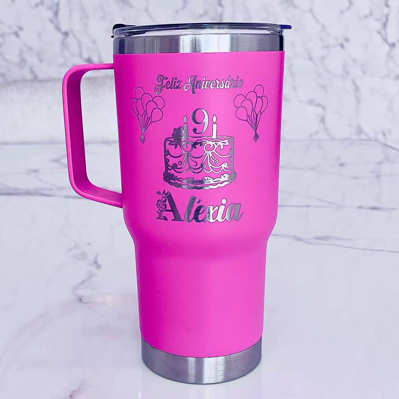 Copo Térmico Premium com Personalização a Laser - Arte Exclusiva