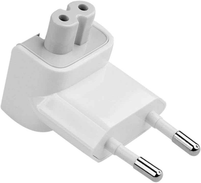 Reyaer Adaptador CA, plugue europeu, conversor, adaptador de carregador de viagem para Mac Book, Mac/Book/telefone/pod, adaptador de energia CA (pacote com 1)