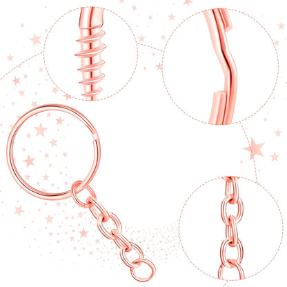 Hotop Peças De Porta-Chaves Para Artesanato 25 Mm, Ouro Rosa