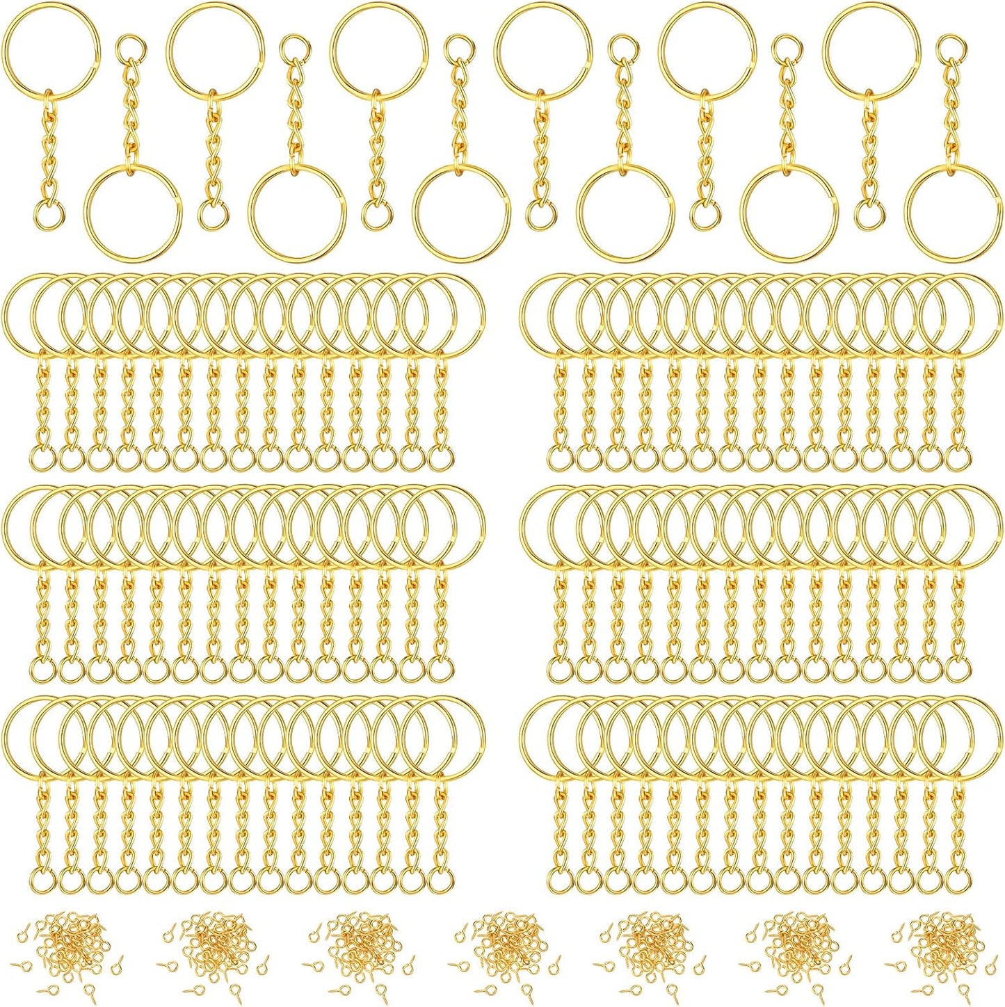 Hotop Peças De Porta-Chaves Para Artesanato 25 Mm, Dourado