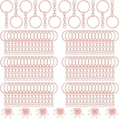 Hotop Peças De Porta-Chaves Para Artesanato 25 Mm, Ouro Rosa