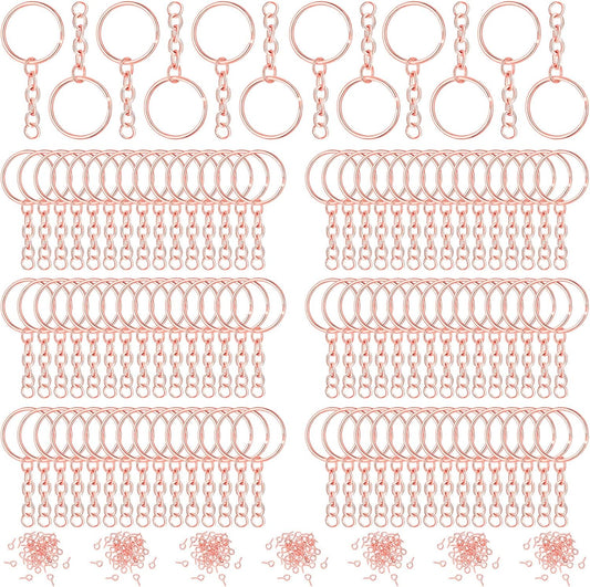 Hotop Peças De Porta-Chaves Para Artesanato 25 Mm, Ouro Rosa