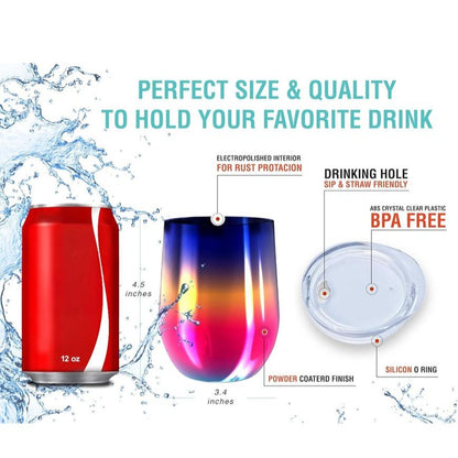 Chillout Life Copos de Vinho em Aço Inoxidável 355 ml