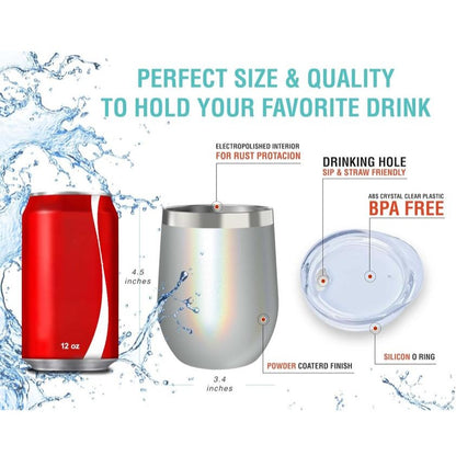 Chillout Life Copos De Vinho De Aço Inoxidável 355 ml