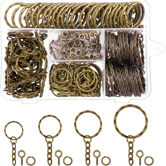 Rustark Anéis de Porta-Chaves em Bronze com Design de Padrões de Ondas 35 milímetros