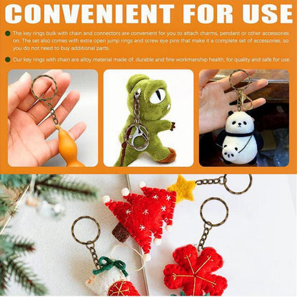 Rustark Anéis de Porta-Chaves em Bronze com Design de Padrões de Ondas 35 milímetros