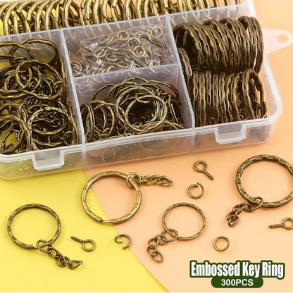 Rustark Anéis de Porta-Chaves em Bronze com Design de Padrões de Ondas 35 milímetros