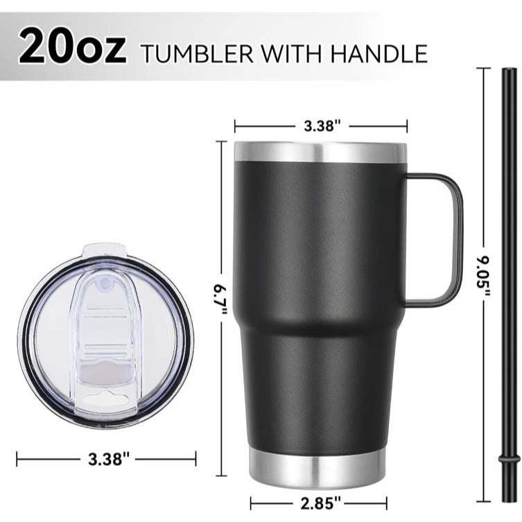 Vegond Copo Térmico De Viagem Com Pega, Tampa e Palhinha 591 ml