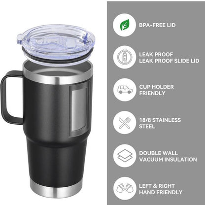 Vegond Copo Térmico De Viagem Com Pega, Tampa e Palhinha 591 ml