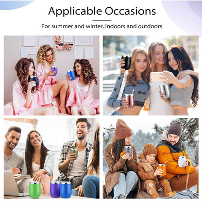 Inbagi Copos De Vinho De Aço Inoxidável De 355 ml