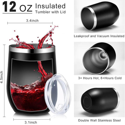 Inbagi Copos De Vinho De Aço Inoxidável De 355 ml