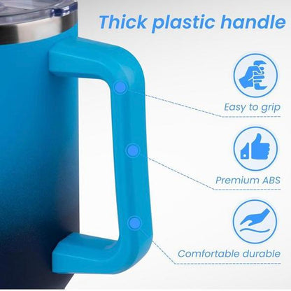 DOMICARE Copo de Aço Inoxidável Reutilizável de 1,182L com Tampa e Pega, com Isolamento a Vácuo, Copo de Viagem para Café, Gradiente Azul